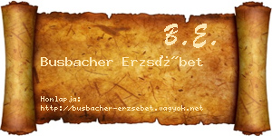 Busbacher Erzsébet névjegykártya